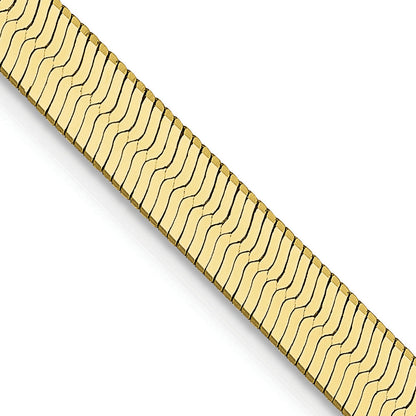 10K Gelbgold 4mm Silky Fischgrät Halskette