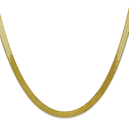10K Gelbgold 5mm Silky Fischgrät Halskette