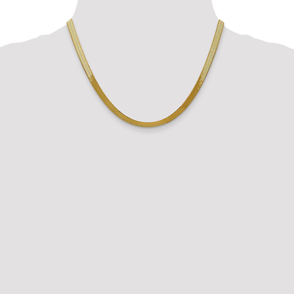 10K Gelbgold 5mm Silky Fischgrät Halskette