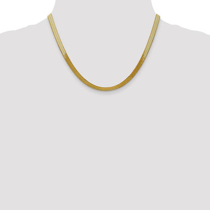 10K Gelbgold 5mm Silky Fischgrät Halskette