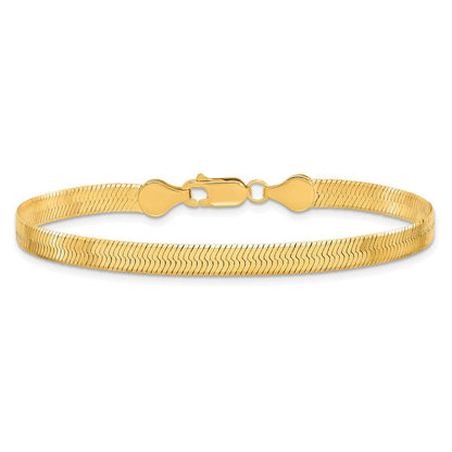 10K Gelbgold 5mm Silky Fischgrät Gliederarmband