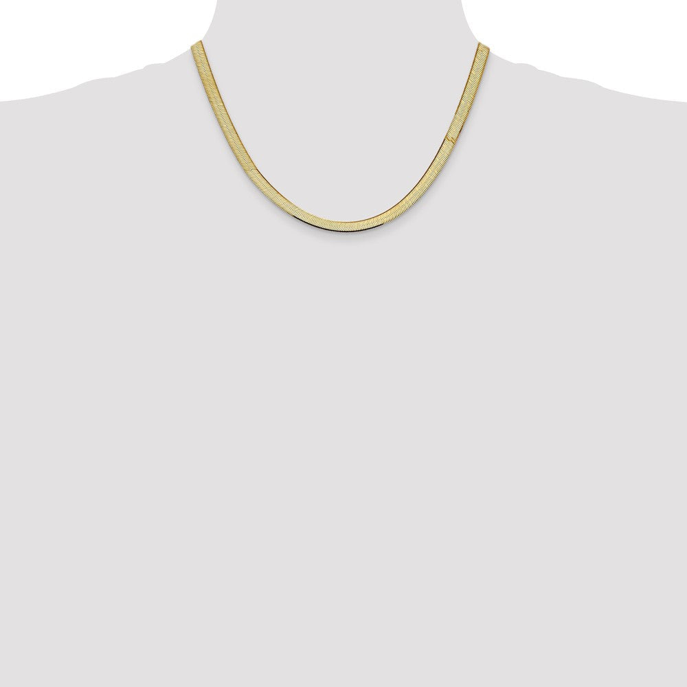 10K Gelbgold 5.5mm Silky Fischgrät Halskette