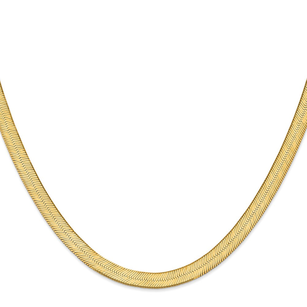 10K Gelbgold 6.5mm Silky Fischgrät Halskette