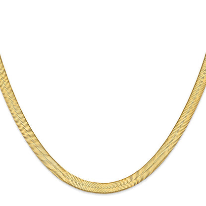 10K Gelbgold 6.5mm Silky Fischgrät Halskette