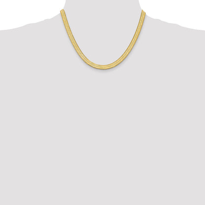 10K Gelbgold 6.5mm Silky Fischgrät Halskette