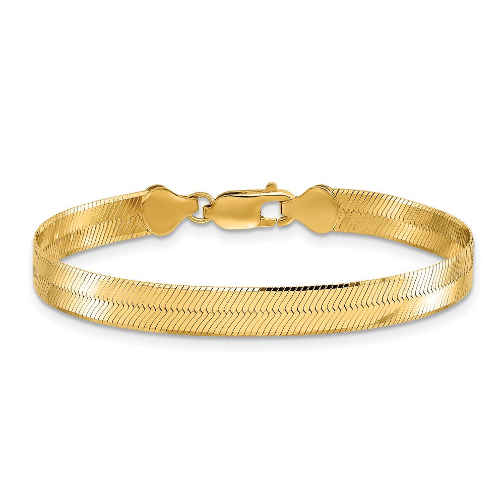 10K Gelbgold 6.5mm Silky Fischgrät Gliederarmband