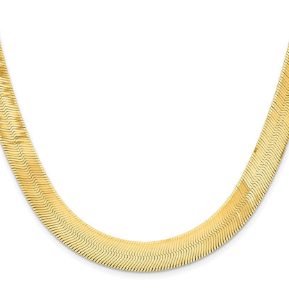 10K Gelbgold 10mm Silky Fischgrät Halskette