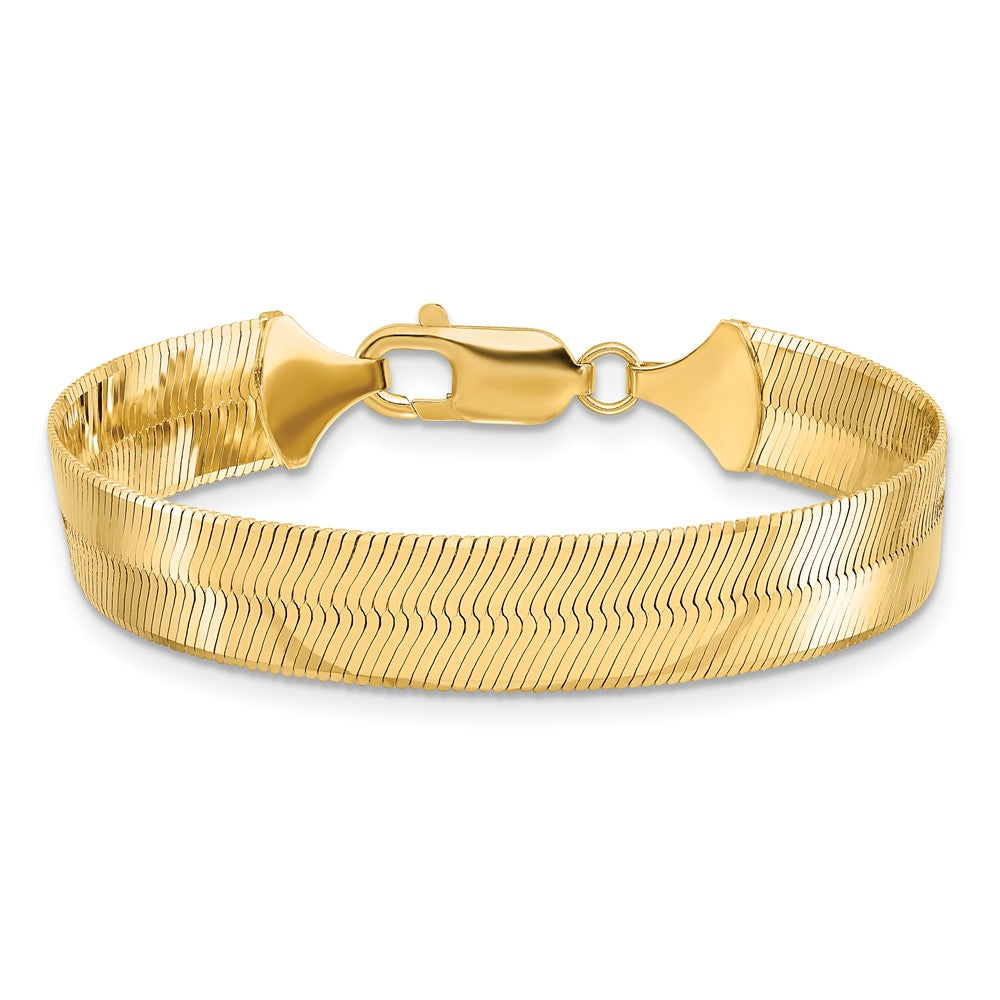 10K Gelbgold 10mm Silky Fischgrät Gliederarmband