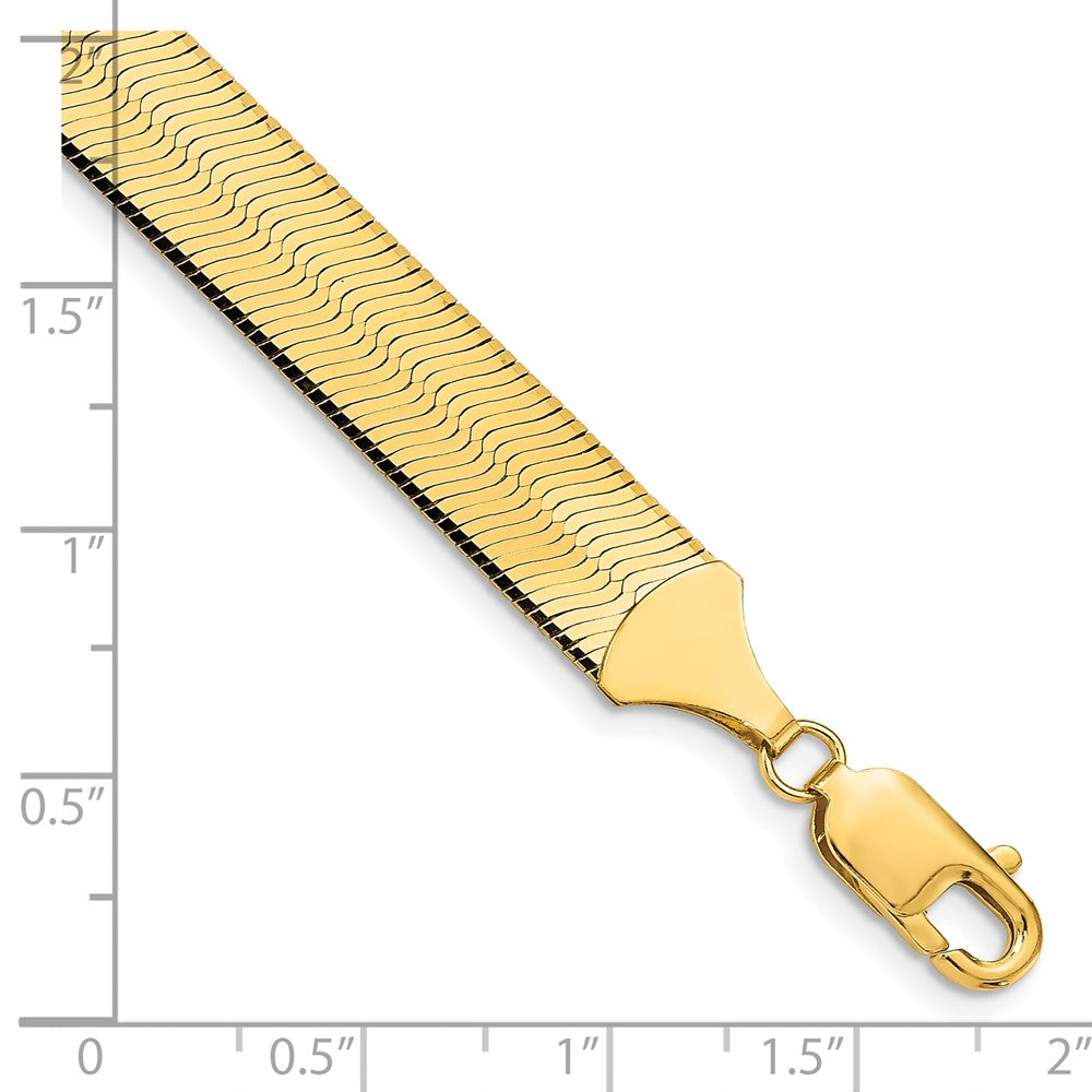 10K Gelbgold 10mm Silky Fischgrät Gliederarmband