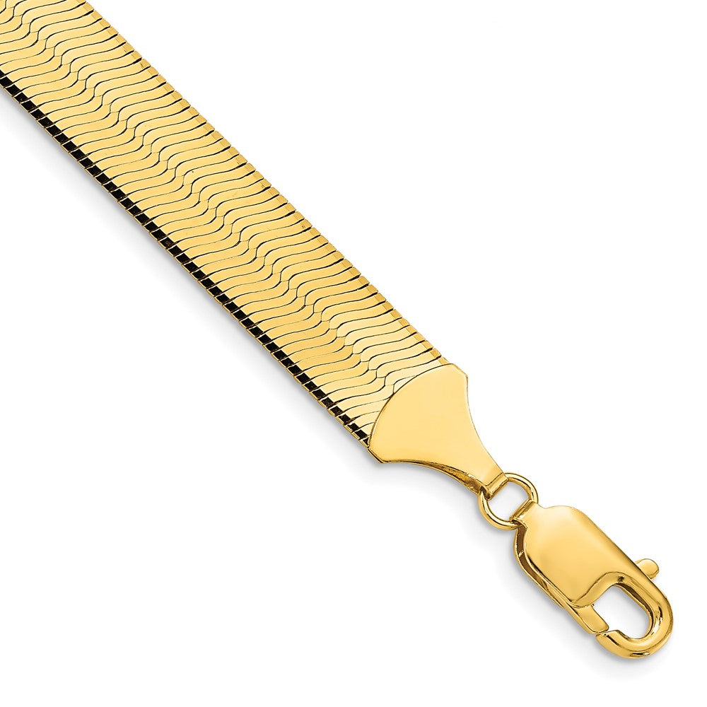 10K Gelbgold 10mm Silky Fischgrät Gliederarmband