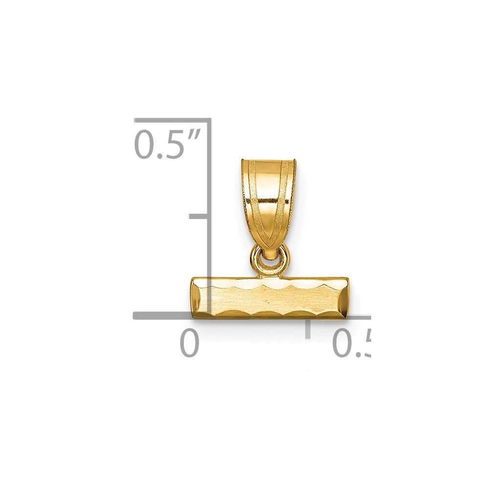 10K Gelbgold 10ky Casted Klein Diamantiert Oberteil Charm