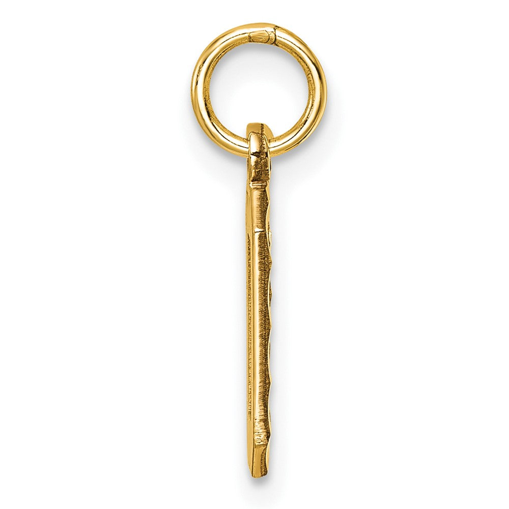 10K Gelbgold 10ky Casted Klein Diamantiert Zahl 0 Charm