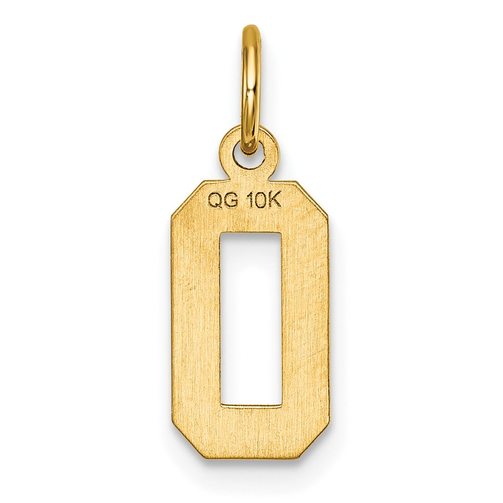 10K Gelbgold 10ky Casted Klein Diamantiert Zahl 0 Charm