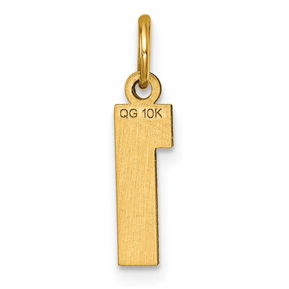 10K Gelbgold 10ky Casted Klein Diamantiert Zahl 1 Charm