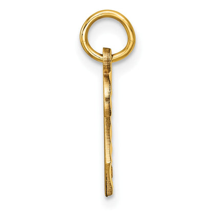 10K Gelbgold 10ky Casted Klein Diamantiert Zahl 2 Charm