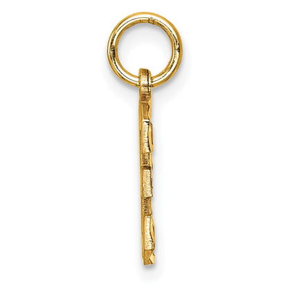 10K Gelbgold 10ky Casted Klein Diamantiert Zahl 3 Charm