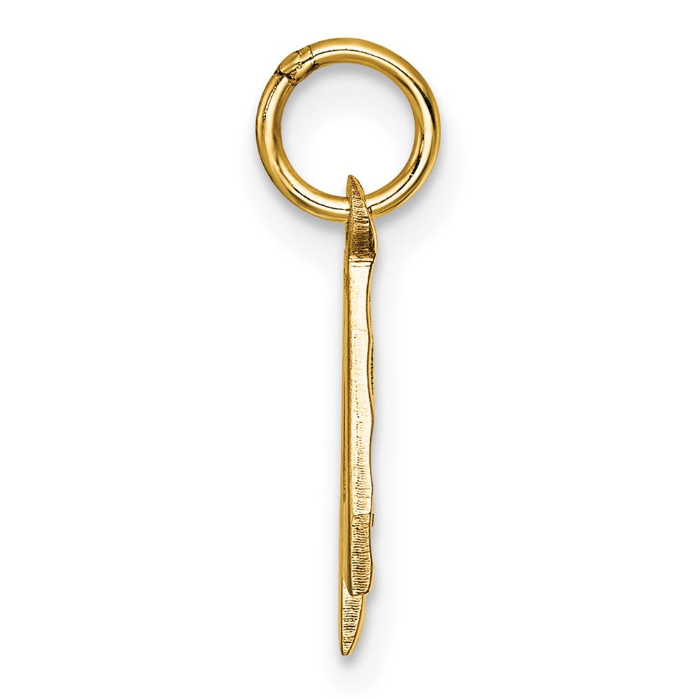 10K Gelbgold 10ky Casted Klein Diamantiert Zahl 4 Charm