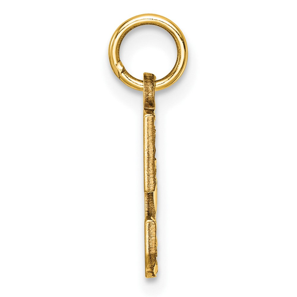 10K Gelbgold 10ky Casted Klein Diamantiert Zahl 5 Charm