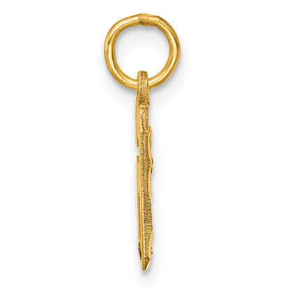 10K Gelbgold 10ky Casted Klein Diamantiert Zahl 6 Charm