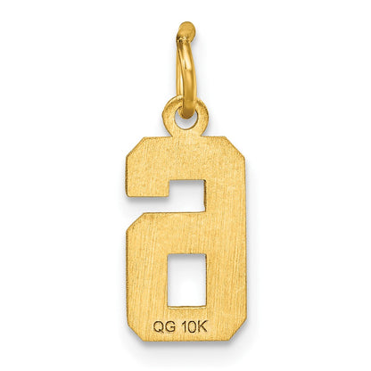 10K Gelbgold 10ky Casted Klein Diamantiert Zahl 6 Charm