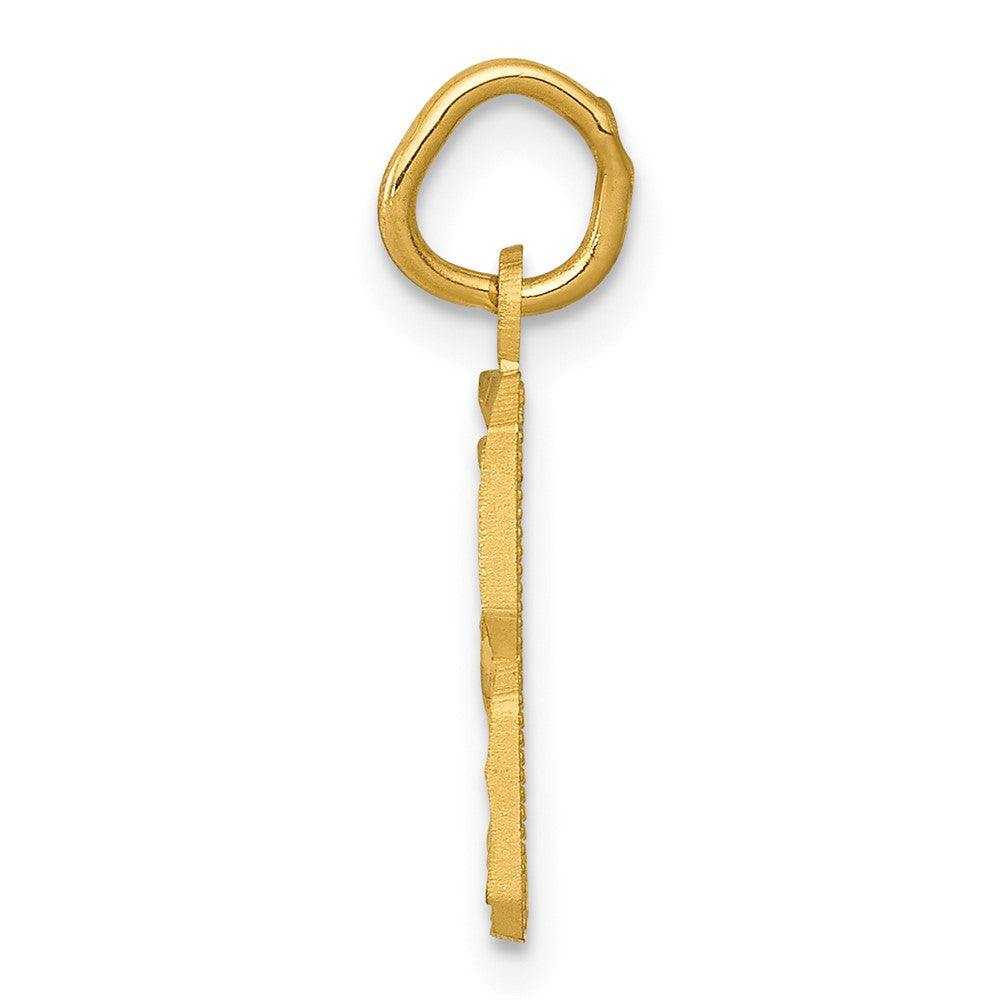 10K Gelbgold 10ky Casted Klein Diamantiert Zahl 8 Charm