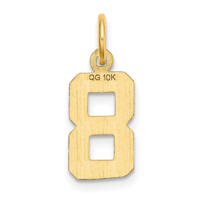 10K Gelbgold 10ky Casted Klein Diamantiert Zahl 8 Charm
