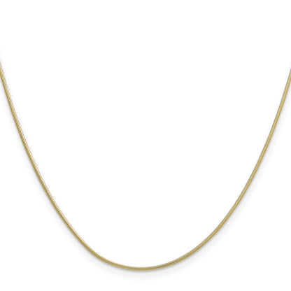 10K Gelbgold.9mm Rund Schlange Halskette