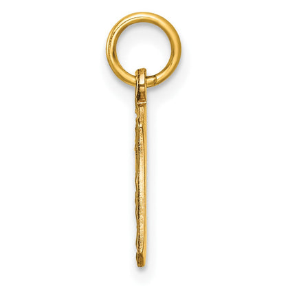 10K Gelbgold 10ky Casted Klein Diamantiert Zahl 9 Charm