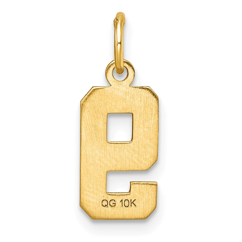 10K Gelbgold 10ky Casted Klein Diamantiert Zahl 9 Charm