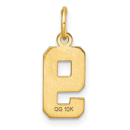 10K Gelbgold 10ky Casted Klein Diamantiert Zahl 9 Charm