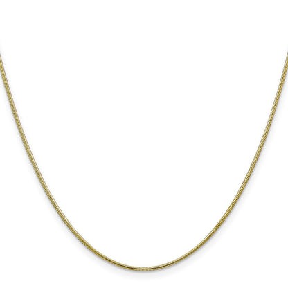 10K Gelbgold 1.1mm Rund Schlange Halskette