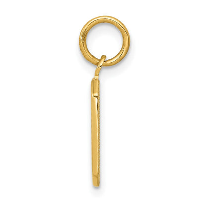 10K Gelbgold Klein Poliert Zahl 0 Charm