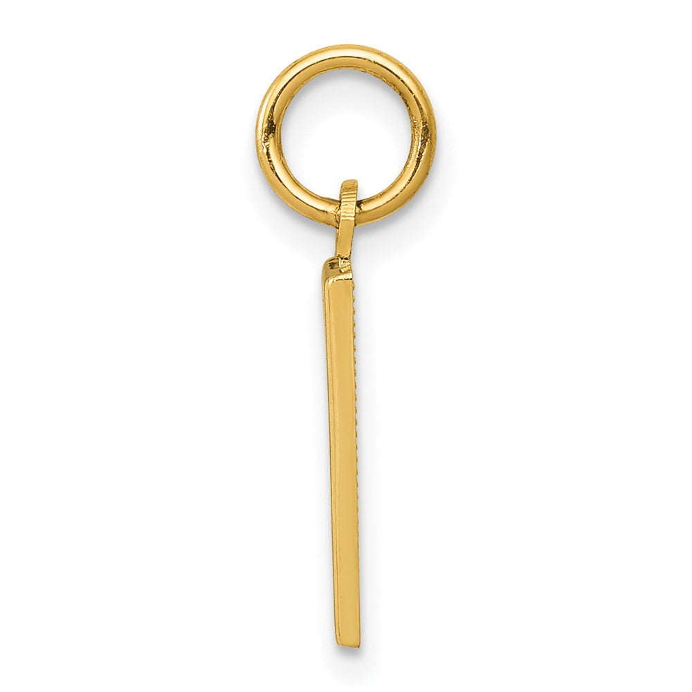 10K Gelbgold Klein Poliert Zahl 1 Charm