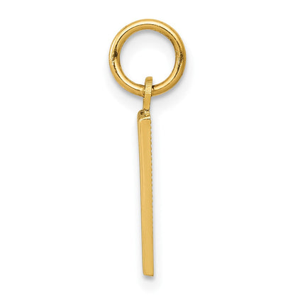 10K Gelbgold Klein Poliert Zahl 1 Charm