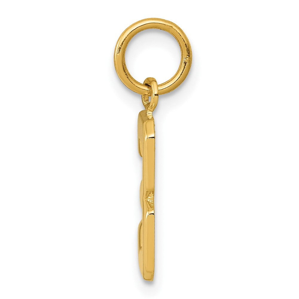 10K Gelbgold Klein Poliert Zahl 03 Charm