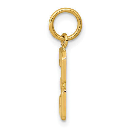 10K Gelbgold Klein Poliert Zahl 03 Charm