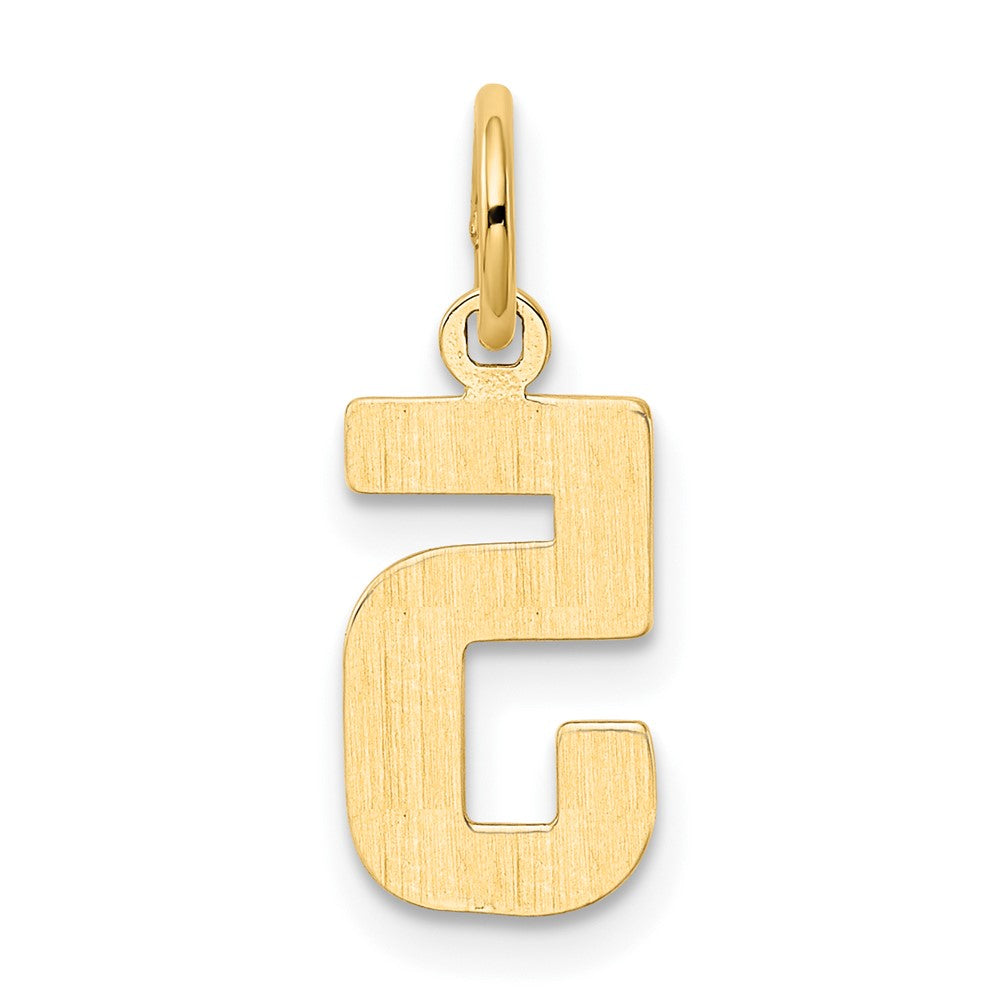 10K Gelbgold Klein Poliert Zahl 5 Charm
