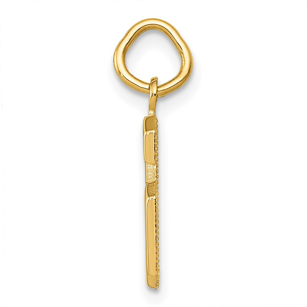 10K Gelbgold Klein Poliert Zahl 6 Charm