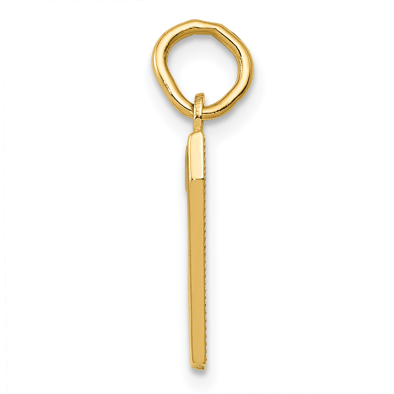 10K Gelbgold Klein Poliert Zahl 7 Charm