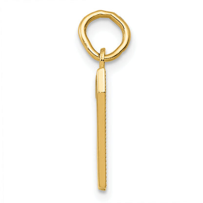 10K Gelbgold Klein Poliert Zahl 7 Charm