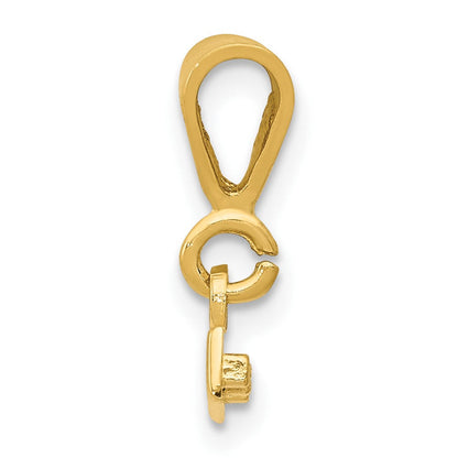 10K Gelbgold 10ky Casted Klein Poliert Oberteil Charm