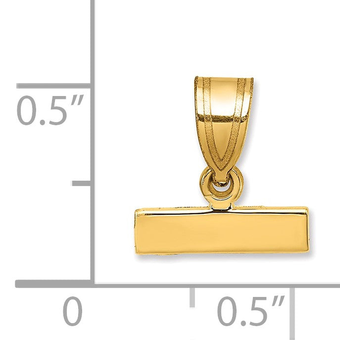 10K Gelbgold 10ky Casted Klein Poliert Oberteil Charm
