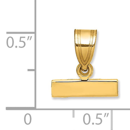 10K Gelbgold 10ky Casted Klein Poliert Oberteil Charm