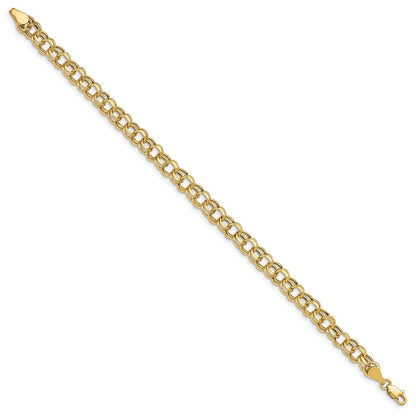 10K Gelbgold Leicht 5.5mm Doppelt Glieder Charm Armband
