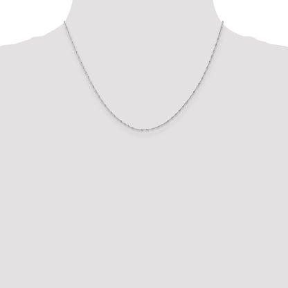 14K Weißgold Carded 1mm Singapurkette mit Federring Verschluss Halskette