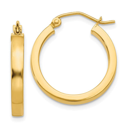 10K Gelbgold 2x3mm Quadratisch Röhre Creolen