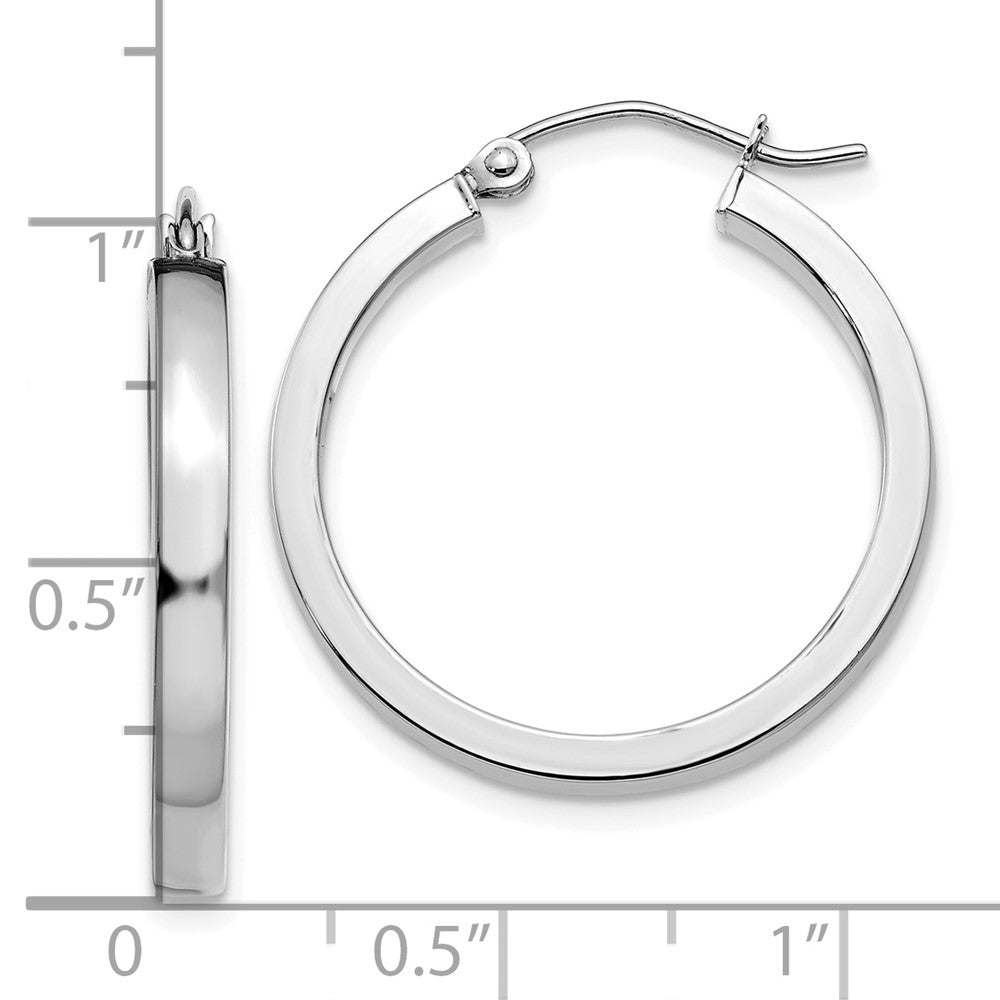 10K Weißgold 2x3mm Rechteck Röhre Creole