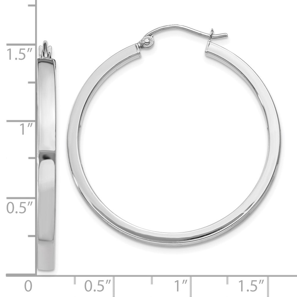 10K Weißgold 2x3mm Rechteck Röhre Creole