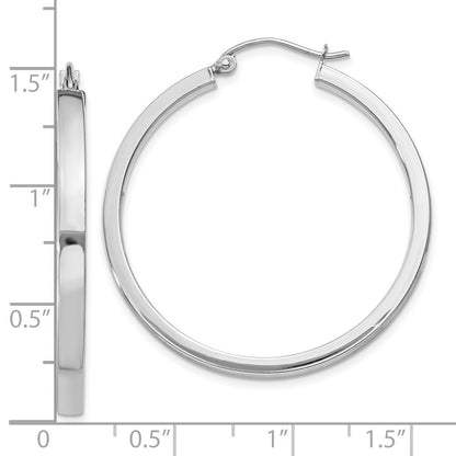 10K Weißgold 2x3mm Rechteck Röhre Creole