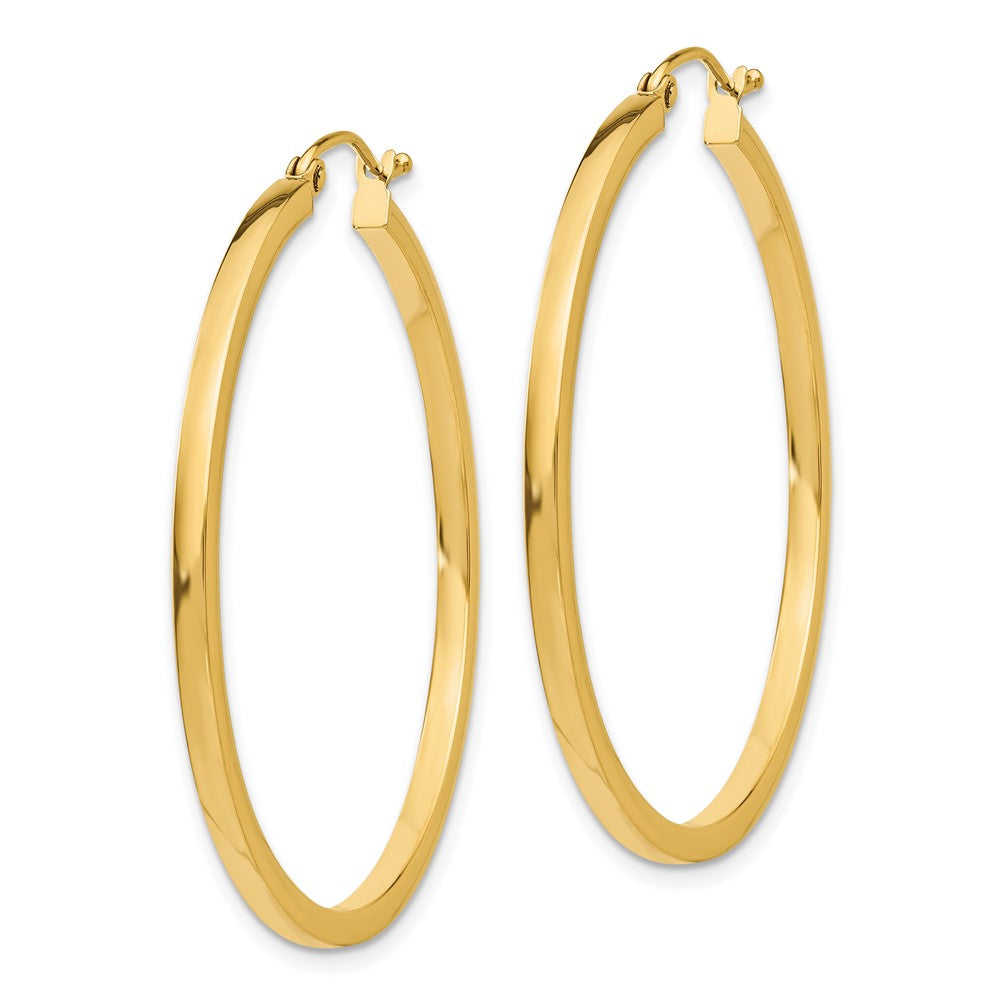 10K Gelbgold 2mm Quadratisch Röhre Creolen